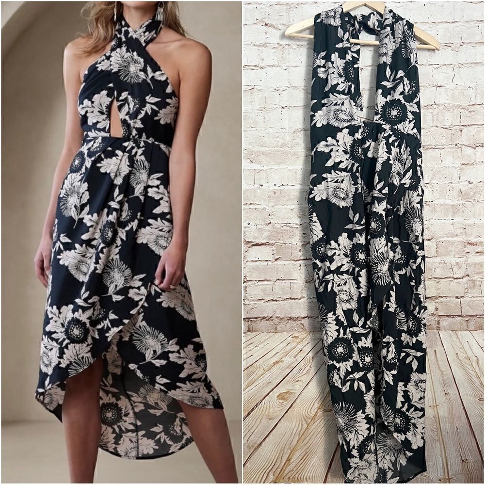 Banana Republic floral halter dress